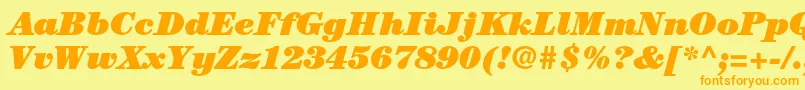 CenturystdUltraitalic Font – Orange Fonts on Yellow Background