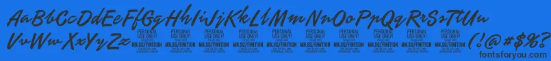 FinitionPersonalUseOnly Font – Black Fonts on Blue Background