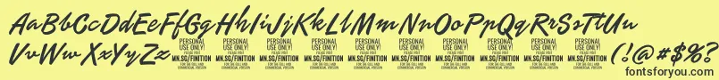 FinitionPersonalUseOnly Font – Black Fonts on Yellow Background