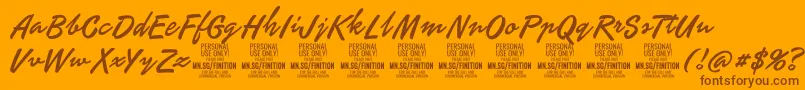 FinitionPersonalUseOnly Font – Brown Fonts on Orange Background