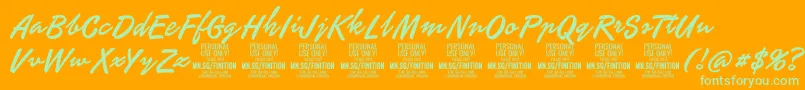 FinitionPersonalUseOnly Font – Green Fonts on Orange Background