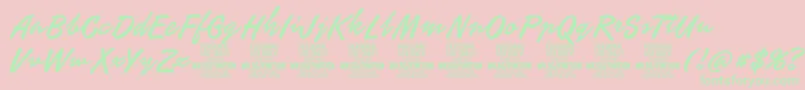 FinitionPersonalUseOnly Font – Green Fonts on Pink Background