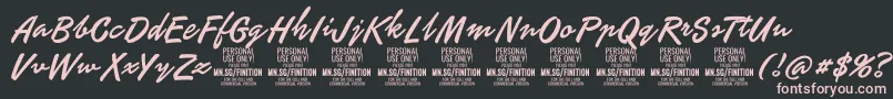 FinitionPersonalUseOnly Font – Pink Fonts on Black Background