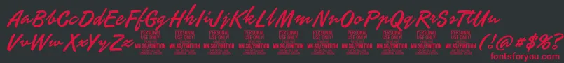 FinitionPersonalUseOnly Font – Red Fonts on Black Background