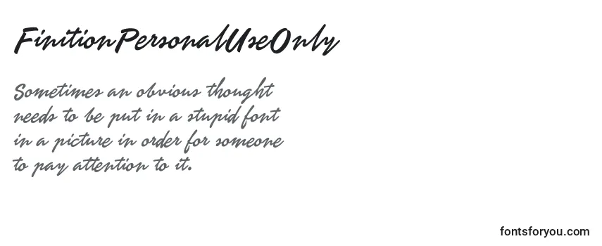 Schriftart FinitionPersonalUseOnly