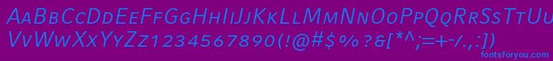 fuente CompatilFactLtComItalicSmallCaps – Fuentes Azules Sobre Fondo Morado