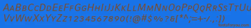 Подробнее о шрифте CompatilFactLtComItalicSmallCaps Шрифт CompatilFactLtComItalicSmallCaps – коричневые шрифты на синем фоне