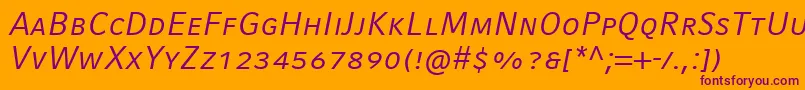 CompatilFactLtComItalicSmallCaps Font – Purple Fonts on Orange Background