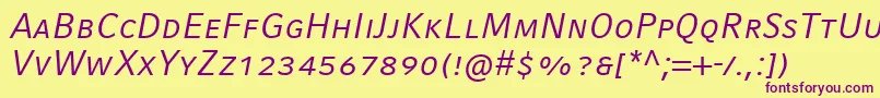 CompatilFactLtComItalicSmallCaps Font – Purple Fonts on Yellow Background