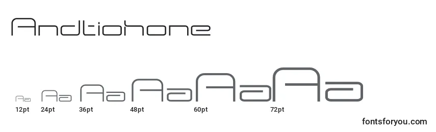 Размеры шрифта Andtiohone