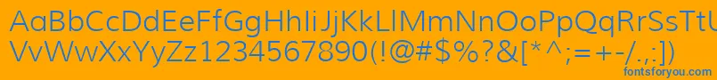 MuliLight Font – Blue Fonts on Orange Background