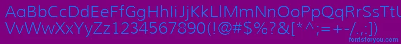 MuliLight Font – Blue Fonts on Purple Background