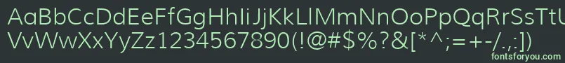 フォントMuliLight – 黒い背景に緑の文字