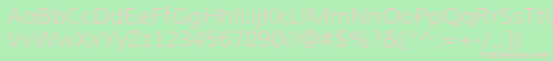 MuliLight Font – Pink Fonts on Green Background