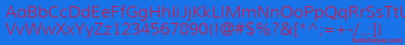 MuliLight Font – Red Fonts on Blue Background