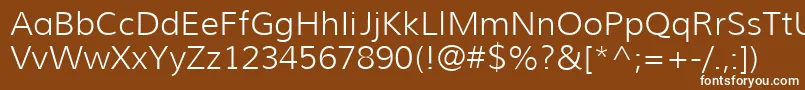 MuliLight-fontti – valkoiset fontit ruskealla taustalla