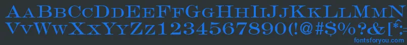 GravureromanRegularDb Font – Blue Fonts on Black Background