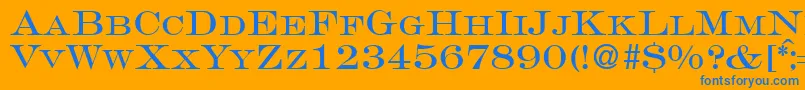 フォントGravureromanRegularDb – オレンジの背景に青い文字
