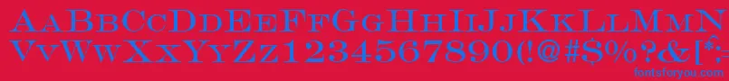 GravureromanRegularDb Font – Blue Fonts on Red Background