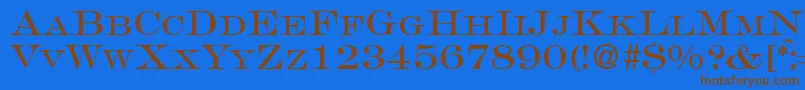 GravureromanRegularDb Font – Brown Fonts on Blue Background