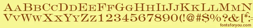 GravureromanRegularDb Font – Brown Fonts on Yellow Background