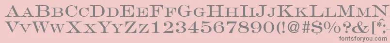 フォントGravureromanRegularDb – ピンクの背景に灰色の文字