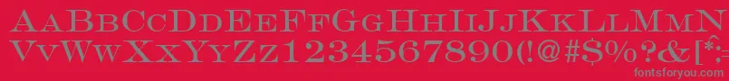 Fonte GravureromanRegularDb – fontes cinzas em um fundo vermelho