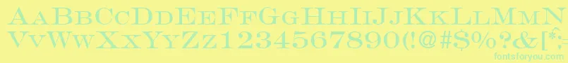 GravureromanRegularDb Font – Green Fonts on Yellow Background