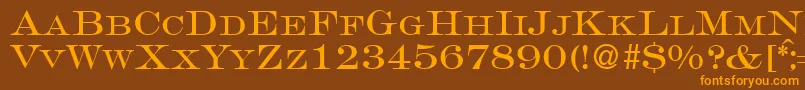 GravureromanRegularDb Font – Orange Fonts on Brown Background