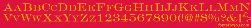 Шрифт GravureromanRegularDb – оранжевые шрифты на красном фоне
