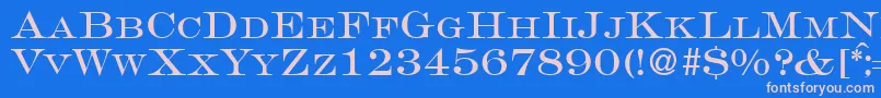 GravureromanRegularDb Font – Pink Fonts on Blue Background
