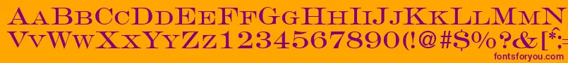 フォントGravureromanRegularDb – オレンジの背景に紫のフォント