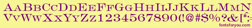 GravureromanRegularDb Font – Purple Fonts on Yellow Background