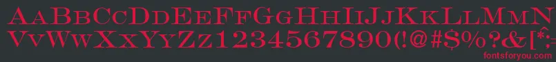GravureromanRegularDb Font – Red Fonts on Black Background
