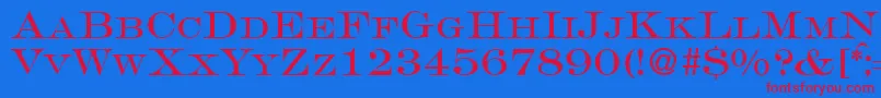 GravureromanRegularDb Font – Red Fonts on Blue Background