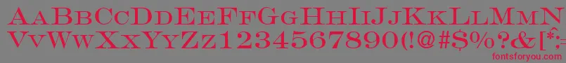 GravureromanRegularDb-Schriftart – Rote Schriften auf grauem Hintergrund