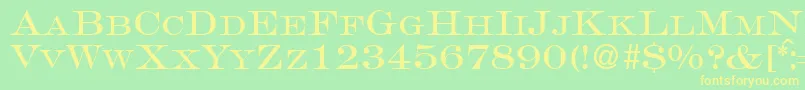 GravureromanRegularDb Font – Yellow Fonts on Green Background