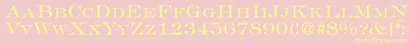 GravureromanRegularDb Font – Yellow Fonts on Pink Background