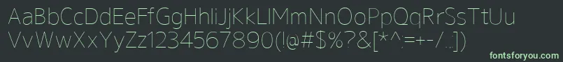 フォントGeldersansThin – 黒い背景に緑の文字