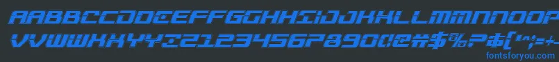 Troopersacadcondital Font – Blue Fonts on Black Background