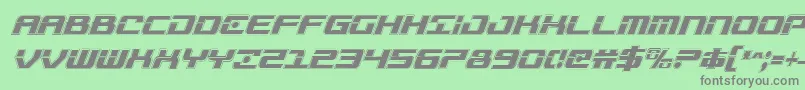 フォントTroopersacadcondital – 緑の背景に灰色の文字