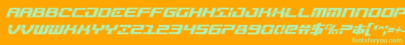 Troopersacadcondital Font – Green Fonts on Orange Background