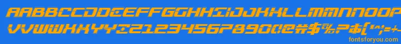 Troopersacadcondital Font – Orange Fonts on Blue Background