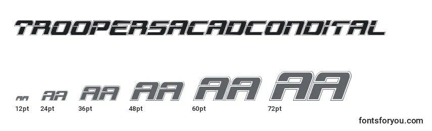 Troopersacadcondital Font Sizes