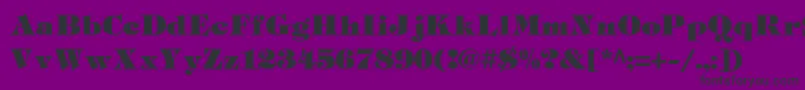 Tiffh-Schriftart – Schwarze Schriften auf violettem Hintergrund