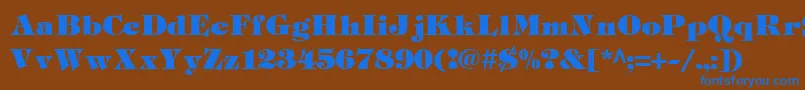 Czcionka Tiffh – niebieskie czcionki na brązowym tle