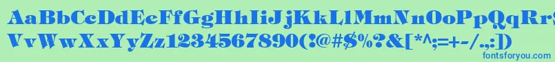 Tiffh Font – Blue Fonts on Green Background