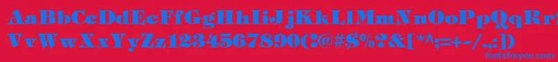 Tiffh Font – Blue Fonts on Red Background