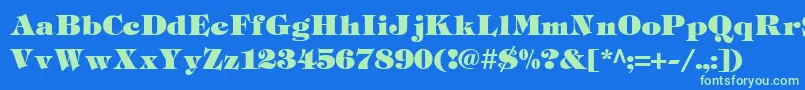 Tiffh Font – Green Fonts on Blue Background
