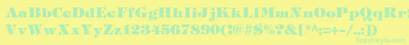 Tiffh Font – Green Fonts on Yellow Background